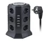 Torre multi power strip vertical plugue da ue 12 vias tomadas com protetor contra surtos usb proteção de circuito 2m extensão cord6178229