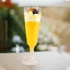 Disposable Cups Straws 40pcs 150ml Cocktail Goblets Martini Glasses Unbreakable Plastic Champagne Drinks Wine Flutes Party Bar