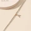 Anklets Fashion Rhinestone Letter Ankel Armband Artificial Crystal Initial Ankle Armband Summer Beach Ankel Armband Smycken Giftc24326