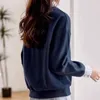 Womensspring Autumn Striped Patchwork Pullover Turndown Collar Solid Rivet Button Lång ärm Tshirt Hoodies Sports Tops 240313