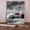 Número paisagem farol pintura por números pacote tintas a óleo 40*50 pintura a óleo decoração de casa adultos desenho