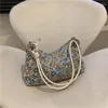 Borse a tracolla Borsa sottobraccio con stampa jacquard retrò Borsa tote semplice e versatile da donna di grande capacità, elegante e casual in tela