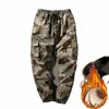 winter Oversize Cargo Pants Men Tactical Camoue Harem Pants Man Fi Men Joggers Drawstring Elastic Waist Sweatpants Mens b9b6#