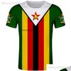 MenS T-Shirts Zimbabwe T Shirt Diy Custom Name Number Zwe Tshirt Nation Flag Zw Country College Yezimbabwe Zimbabwean Po Text Cloth Dhvw6