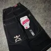 ヒップホップバギージーンズの女性JNCO Y2K衣類ビンテージ刺繍高品質のジーンズハラジュクストリートウェアゴスハイウエストジーンズB9GD＃