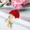 Brooches Mother's Day Gift Wedding Alloy Carnation Flower Corsage Women Rhinestone Brooch Pin For Girls Costume DIY Craft Gloves Ladies