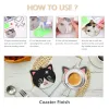 Stitch Chenistory 10st/sets Cat's Paw Diamond Paint Coaster With Holder Diamond Rhinestone for Kids Adults Diy Diamond Coasters