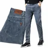 Automne hommes jean Busin Fi droit régulier bleu Stretch Denim pantalon classique hommes grande taille Stretch jean 06Z9 #