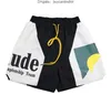 Designer-Shorts Rhude Sommermode Strandhose Herren Hochwertige Streetwear Rot Blau Schwarz Lila Herren Kurzgröße S-XL