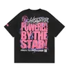 Hellstar T-shirt 2024 Summer Nowy krótki rękawowy klasyczny trend mody czaszki róża róża wysokiej jakości podwójna przędza czysta bawełniana swoboda koszulka męska koszule dla kobiet 511 511