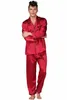 silk Satin Sleepwear Pajama Set Lg-Sleeve Sleep Tops Men Casual Nightwear 2PCS Home Suit Pants Pyjama Nightgown Plus Size 5XL I3tQ#