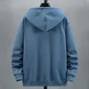 Plus Size 10XL 12XL Hoodie Mannen Herfst Winter Fleece Hoodies Effen Kleur Jas Hoodies Big Size 12XL Blauw Zwart rood Grijs 30Zi #