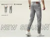 Mens Jeans Designer Spring Summer Elastic Slim Fit Luxury European High End Korean Gray Small Feet Long Pants 5rtk