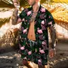 spiaggia stampata Hawaii Set da uomo 2 pezzi camicia 3D stampa allentata per il tempo libero manica corta pantaloncini da spiaggia camicia vacanza Fi due pezzi Set U6c2 #