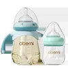 Oberni – ensemble d'alimentation pour bébé, en verre PPSU, col large, 120ml, 240ml, avec tétine en Silicone souple, 240322