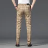 Nouveaux pantalons pour hommes Fi Busin Classic Stripe Plaid Noir Pantalon de couleur unie de haute qualité Pantalon de costume formel Homme 30-38 K0zt #