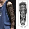 45 pièces en gros bras complet imperméable tatouage temporaire homme animal tigre loup Maori fleur manche jambe femmes Totem autocollant 240311
