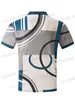 Heren T-shirts Heren Zip Polo Casual Shirt Afdrukken Streep Kantoor Korte Slve Mode Revers Designer Casual Herenkleding T240325