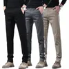 Herfst en winter Gemakkelijk te onderhouden Rimpelbestendig Comfortabele busin Casual broek met rechte pijpen Heren Slim Fit Retro losse broek T0qI #