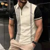 Męskie koszulki Design Striped Polo Shirt Summer Męs
