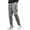 2022 New Men's Stripe Appliques Cargo Pants Men Cott Casual Jogger Calças Hip Hop Coreano Khaki ArmyGreen Sweatpants Masculino 38 U8gq #