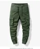 Hoge Kwaliteit Veelkleurige Casual Broek Heren Wijde Pijpen Sport Cargo Broek Grote Zak Fi Zwarte Heren Trekkoord Broek C9N5 #