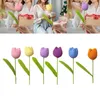 Flores decorativas crochê tulipa flor floral concluído artesanato fornecimento presente artificial para mulheres mesa centerpieces amigos namorada crianças