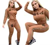 Letras correctas Diseño de mujeres Suponías de fraguas de mujer Top Tousers Tirfits Ladies Sportsuit casual bordado bordado chaqueta y pantalón