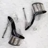 Dance Shoes Peep Toe 17CM/7inches Pvc Upper Plating Platform Sexy High Heels Sandals Pole 027