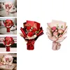 Decorative Flowers Crochet Carnation Bouquet Cute For Mothers Day Gift Valentine's Party