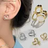 Ear Cuff Ear Cuff 1/2 paire de clips d'oreille simples irréguliers en forme de coeur pour femmes boucles d'oreilles en silicone non perforées boucles d'oreilles coréennes bijoux de fête cadeaux Y240326