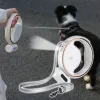 Leashes Anti Slip Handle Dog Leash Heavy Duty Retractable Pet Lead Luxury With Poop Bag Holder Strong Dogs Running Accessories Led Light