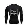 Niestandardowe logo sportowe odzież męskie rękawy LG Running Basketball T-shirt ciasne dopasowanie Wysokie Elastyczne Szybkie sucha kompresy T3W8#