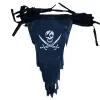 Accessoires Corde de 9 mètres avec drapeau de banderoles Jolly Roger en lambeaux avec crâne et os croisés accessoires de fête pirate guirlande décor de cour
