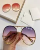 Luxury- Women Designer Sunglasses145S Metal Big Round Frame Glasses Detachable lens design Comes with a pair of lens UV400 protection5264465