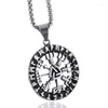 Pendant Necklaces Norse Vikings Amulet Necklace Men Stainless Steel Vegvisir Pirate Compass Protection Lucky Symbol Jewelry