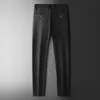 Marque d'été Pantalon mince Qualité Busin Casual Tissu Slim Droit Léger Haute élasticité Bureau Cool Ice Pantalon r24U #