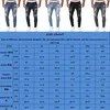 Hombres clásicos Jeans Negro Ripped Lápiz Pantalones Primavera y verano Deportes ocasionales Elásticos Color sólido Jeans Fi Boyfriend Leggings o7rL #