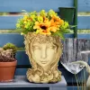 Vasen Kopf Pflanzer Gesicht Blumentopf Göttin Statue Pflanzer dekorative Mädchen Porträt Indoor Outdoor Mädchen Gesicht Blumenvase Container