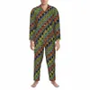Running Letter Pijamas Outono Rainbow Multicolors Estética Oversize Pijama Define Men Lg Sleeve Warm Home Impresso Home Suit h36R #
