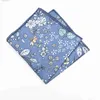 Handdukar Lätt färgat blommigt handtag% Pure Cotton Printed Floral Pattern Hanji Mens Casual Wedding Pocket Square Gift Y240326