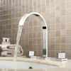 Badezimmer-Waschtischarmaturen, moderner Wasserhahn, Mischbatterie, Toilette, Waschtisch, Doppelgriff, 3 Löcher, 20,3 cm, Edelstahl mit Schlauch