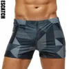 Escatch 2024 Arrival Men Swimwear Plus Size Fashion Imprimé Swimsuit masculin High Quality Elastic Swimks With Pad 240325