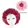 Reversible Satin Bonnet Hair Caps Double Layer Adjust Sleep Night Cap Head Cover Hat For Curly Springy Hair Styling Accessories 12 Color Stock Mom Hats