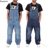 Plus Größe 4XL 5XL Männer FI Denim Overalls Casual Mann Jeans Overalls Hosenträger Overall Lose Arbeit Hosen Männliche Hosen 2024 I9Rf #