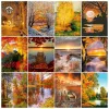 Number PhotoCustom Autumn Landscape Paint By Numbers Scenery DIY 40x50cm Oil Painting By Numbers On Canvas Frame Digital Hand Painting