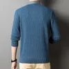 Masowa marka jesienna koszula polo dla mężczyzn Solidne sprężynowe ubranie ciepłe dopasowanie koszulka polo