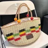 2024 Woman Straw Beach Facs Basket Basket Lage Bag Bag Bag Bag Bag Crochet Corchets عدة ألوان 5 أ