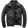 oryginalna skórzana kurtka motocyklowa płaszcz motocyklowy Slim Aviati Moto Biker Coats for Man 5xl Chaqueta de los Hombres Trip Streetwear Q84Q#