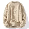 Pulls pour hommes hommes blanc col rond vêtements hiver manteaux vintage couleur unie rayé pull hommes col roulé automne pull